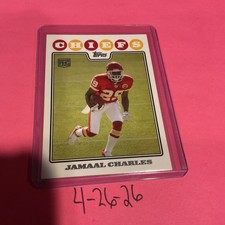 TOPPS 2008 ROOKIE BASE SET JAMAAL CHARLES #350 CHIEFS NFL FOOTBALL CARD