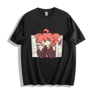 Kasane Teto Chibi Artist Desk T-Shirt - Drill Hair UTAU Girl