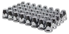 JIUXI ABS Chrome Plastic 33mm Thread-on Standard Lug Nut Covers for Semi Trucks