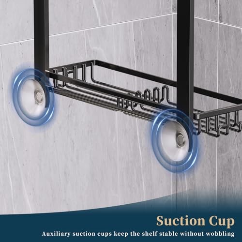  Over The Door Shower Caddy - 4 Tier Adjustable Hanging Shower 4-tier Black