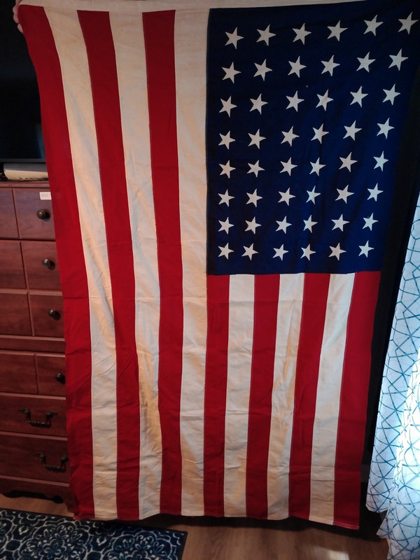 Vintage PRE 1959 48 Star United States Flag With SEWN Stars 4’ x 6’