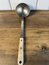 Vtg Robinson Knife Co. Soup Ladle Stainless Steel Wood Handle Made in USA  11.5"