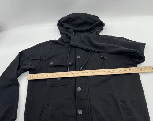 JINX Men’s Small Black Hooded Jacket Skull Utility Military Gamer Hoodie image 8