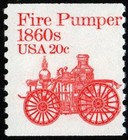 TRANSPORTATION:  FIRE PUMEPER 1860s  #1908  Coil Strip of 4 — photo 2