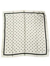 Silk Feeling Scarf Medium Square Satin Head Wrap for Women 27.5 Inches Polka Dot