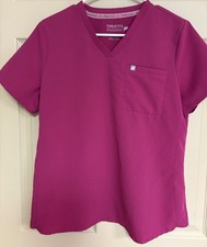 Women s Fabletic Scrub Top Hibiscus Hot Pink Medium