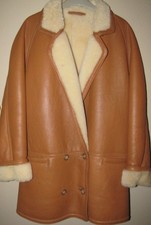 WOMENS Vintage SAWYER of NAPA Shearling SHEEPSKIN Lambskin LEATHER COAT Medium