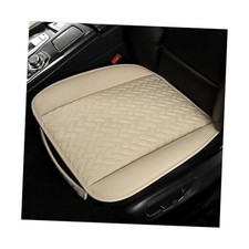 Car Bottom Seat Cover, Breathable Leather Vehicle Front Seat Cushion Beige