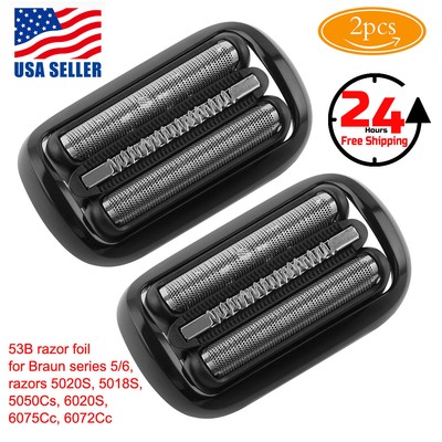2x Replacement Shaver Foil Head Part Cutter For Braun Razor Blade 53B 5 6 Series