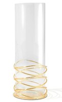 Windlicht 30 Cm Glas Kerzenhalter Goldfarbene Spirale KerzenstäNder Kerzenglas