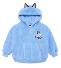 New Adorable Toddler Bluey Cozy Sherpa Hooded Sweatshirt Hoodie Size 4T NWT