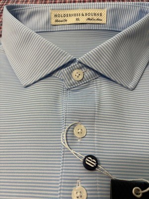 Holderness & Bourne Perkins Shirt:  Blue  Performance Polo Shirt sz XL