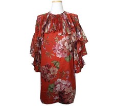 Gucci Tomato Red Silk Pleated Dress 55 43521540