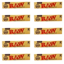 RAW Classic King Size Slim Rolling Papers – 10 Packs (320 Leaves) + FREE Gift 🎁