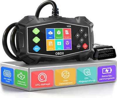 OBD2 Diagnosegerät, V529 OBDII Auto Diagnose Scanner, 2,8  Farbdisplay, Live-Dat