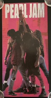 Original Pearl Jam 1992 Thick Promo Poster  Ten Alive Double-Sided RARE 24x12