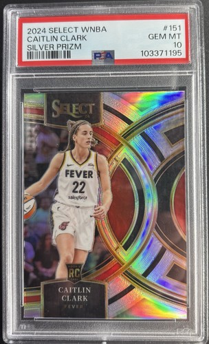Caitlin Clark Silver Prizm RC # 151 PSA 10 Panini 2024 Select WNBA Premier Level