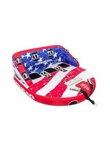 Airhead Super Mable 3 Person Towable Tube Inflatable Boat Dual Tow USA Stripes