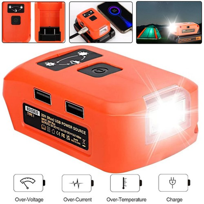 #ad #ad 2 USB Power Source Charger Adapter for Black amp; Decker 20V Li ion Battery w LED $15.82