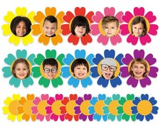 Colorful Floral Paper Cutouts Bulletin Board Decoration Set 160Pc