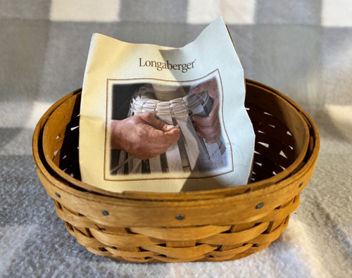 Small Longaberger Basket 5-1/2 Inches Tilted Display Top 2005