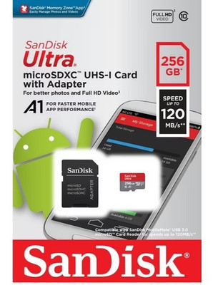 SanDisk Ultra 256GB Micro SD SDXC C10 A1 U1 4K HD 120GB/s Memory Card - New