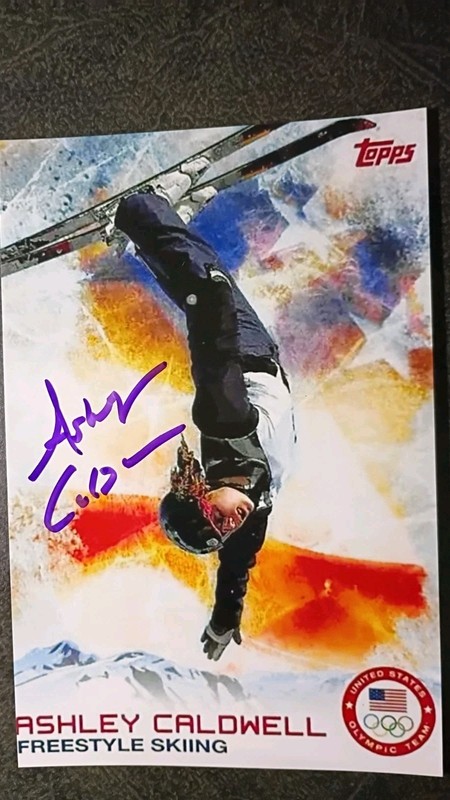 ASHLEY CALDWELL Hand Signed Autograph 4X6 PHOTO - FREESTYLE SKIER GOLD MEDAL
