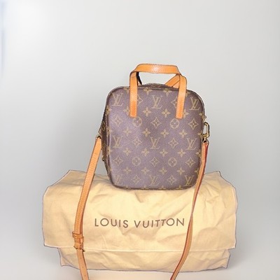 Louis Vuitton Monogram Brown Small Satchel Top Handle Zip Dust Bag