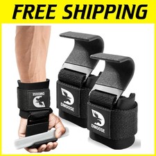 Heavy Duty Weight Lifting Hooks - Anti-Slip Gym Grips