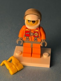LEGO City Minifig cty0417 - Helicopter Pilot - Light Scratches/No Cracks