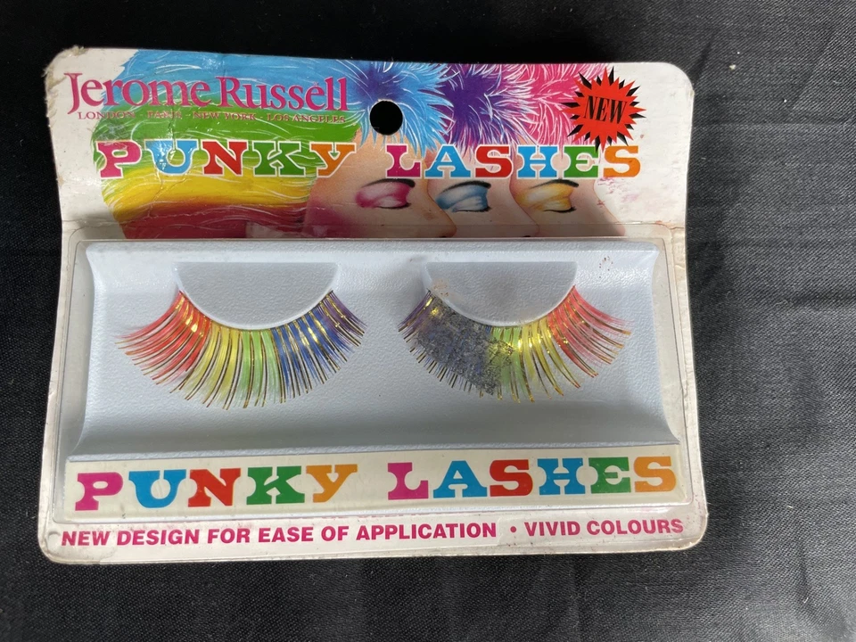 De colección 1996 Jerome Russell Punky Pestañas Tira Pestañas Falsas Pestañas Falsas - Arco Iris Foto 2 de 4