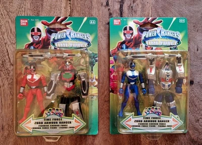 Power Rangers Time force 2 figurines action figure armour, Timeranger red / Blue - Photo 1/2