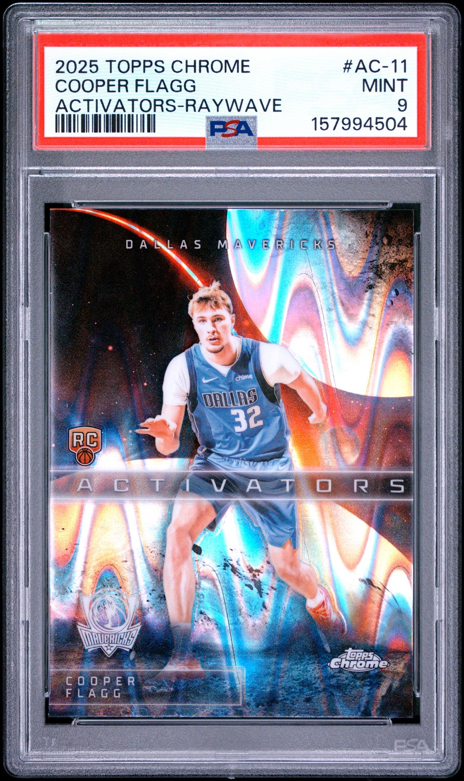 2025 TOPPS CHROME ACTIVATORS RAYWAVE #AC-11 COOPER FLAGG PSA 9