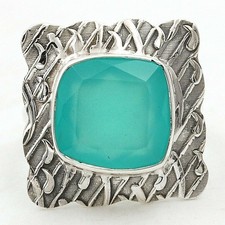 Natural Milky Aquamarine 925 Solid Sterling Silver Ring Sz 6.5 B2-9