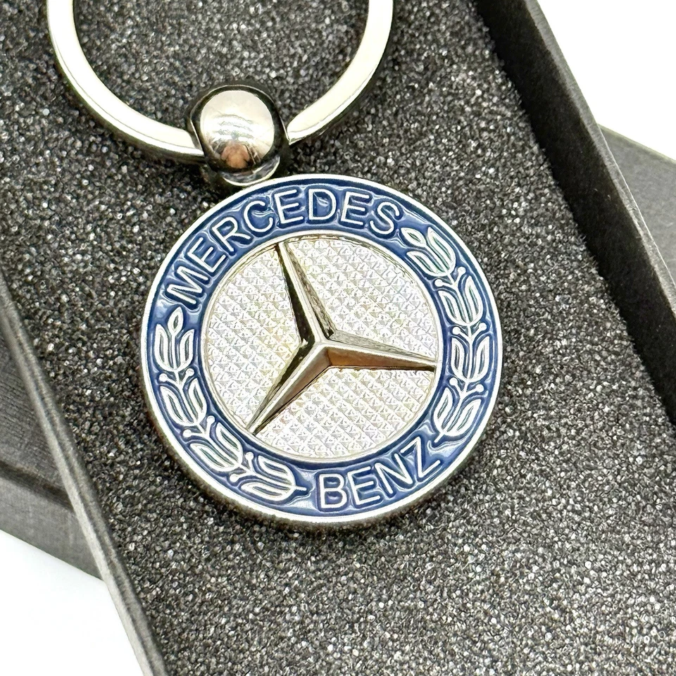 Mercedes-Benz Blue & Silver Emblem Keychain – Premium Metal Key Ring - Image 3 of 4