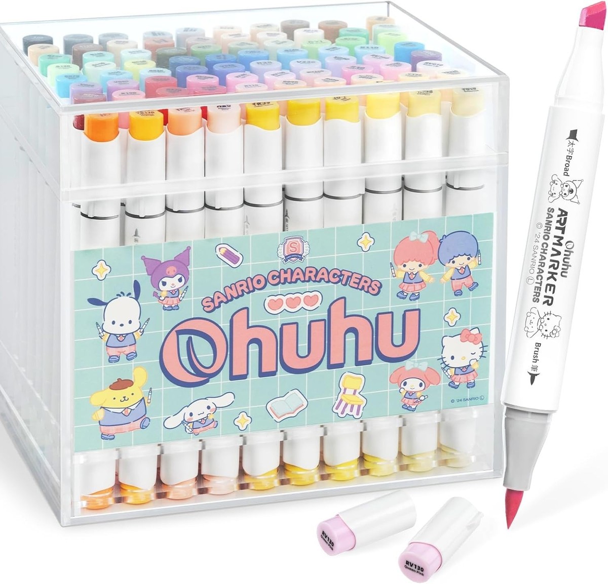 Ohuhu x Sanrio 80 Color + 1 Blender Brush & Broad Marker Set
