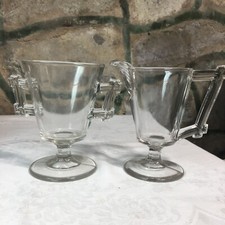 Vintage EAPG Glass Creamer  Sugar Set