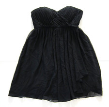 Donna Morgan Black Chiffon Ruched Strapless Party Prom Cocktail Dress 10