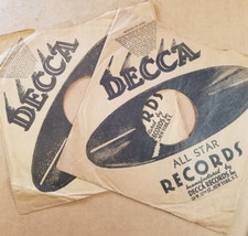10" 2 Decca Original 78rpm Record Sleeve Sleeves