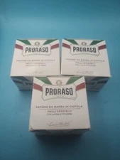 New 3-Pack Proraso Firenze 5.2oz Shaving Soap In A Bowl Green Tea & Oatmeal