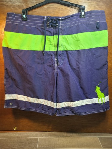 Vintage Polo Ralph Lauren Size XXL Board Shorts Big Pony Swim Trunks Blue RL PRL