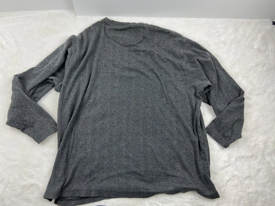 Suéter Haggar Para Hombre Grande Gris Negro Manga Larga Acanalado Cuello en V XXL Foto 3 de 3