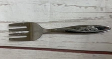 Small Stainless Steel fork Made In Taiwan Floral Design 5 1/2"