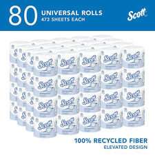 80 Rolls SCOTT Soft Toilet Paper 473 Sheets 2Ply NO CLOG SEPTIC SAFE Bulk Supply