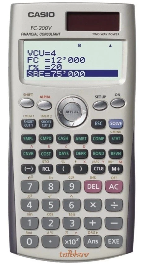 Casio FC 200V FC200V 100V Financial Calculator - 14 Digits, Dual Power, New NIB - Image 3 of 3