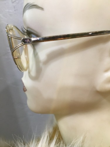Vintage Large Round Frame Glasses Clear W/ Blue Metal Accents Women’s - Picture 7 of 11