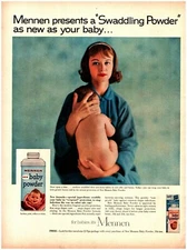 1958 Mennen Baby Powder Vintage Print Ad Adorable Infant With Mother 