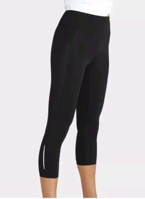 Bnwt £25 M&S Goodmove Go Train Black Crop Leggings Size 24 UK