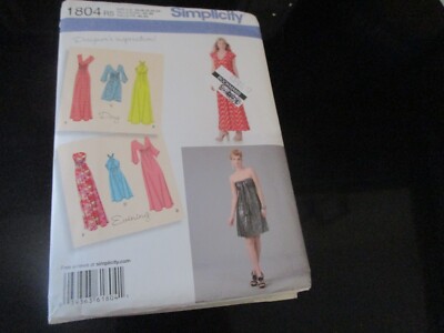 Simplicity R11804 UNCUT SIMPLICITY SEWING PATTERN~1804~DAY AND EVENING DRESSES | eBay