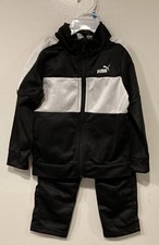 NWT PUMA Baby Sports Track Suit Size 24m 2T Black  White Jacket Pants Outfit